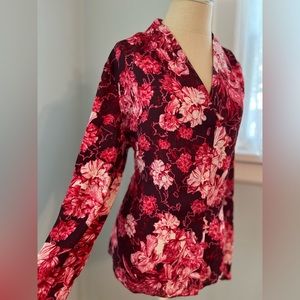 Red Floral Abundance Blouse